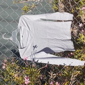 NWOT Active Grey Long Sleeve V-neck Top, Size L